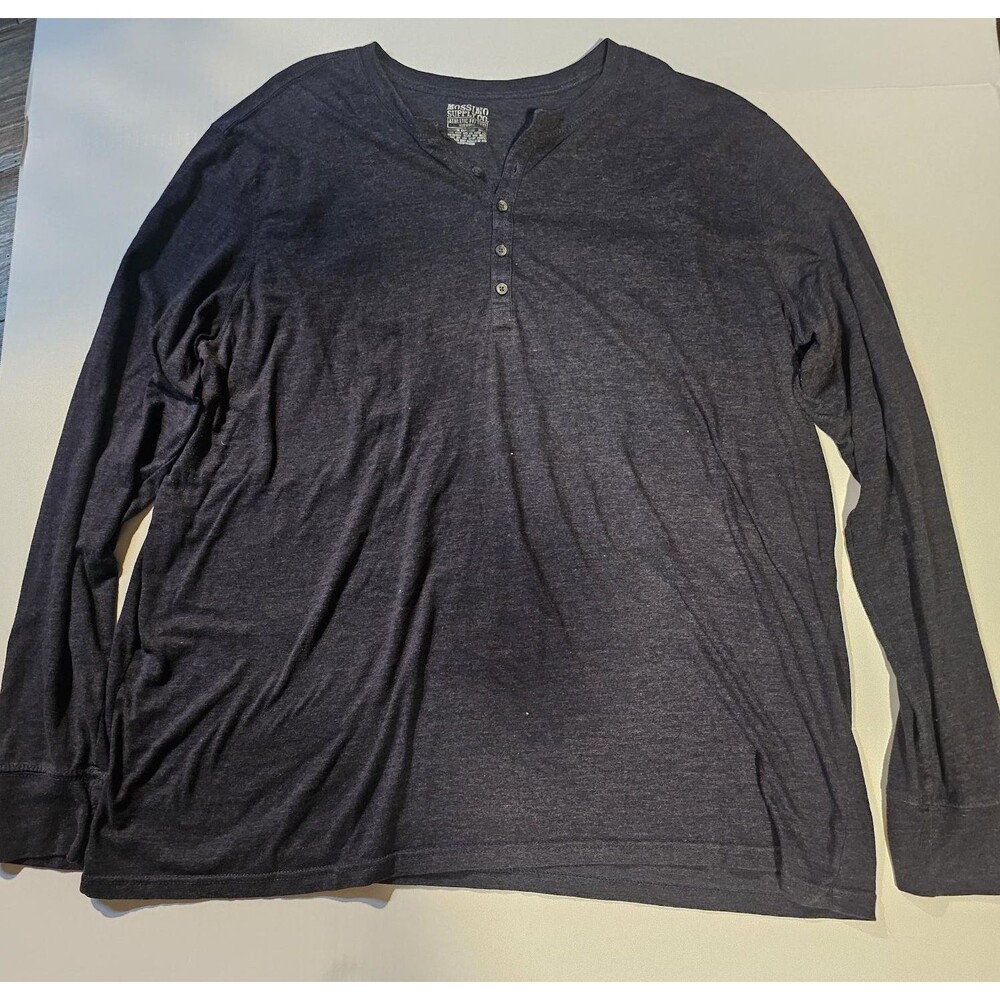 Mossimo Supply Co Long Sleeve Shirt Navy Blue Y2K 2000s XXL